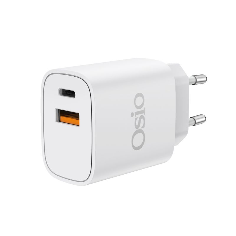 Osio Φορτιστής Ρεύματος OTU-5904W με USB Type-C και USB Type-A 18W (194305-0004) Λευκός