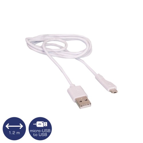 Osio Καλώδιο OTU-395 USB σε Micro USB 1.2m Λευκό