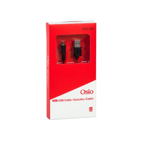 Osio Καλώδιο OTU-395 USB σε Micro USB 1.2m Μαύρο