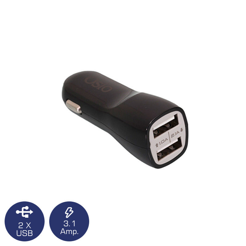 Osio Φορτιστής Αυτοκινήτου Διπλός OTU-365B USB 5V 