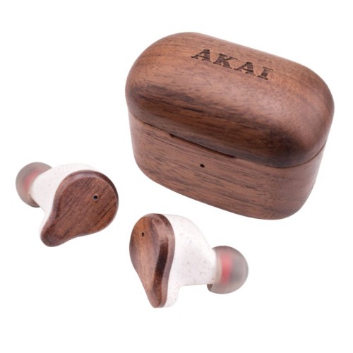 Akai Ακουστικά Bluetooth BTE-W300ENC (4905192534257) True Wireless Bamboo