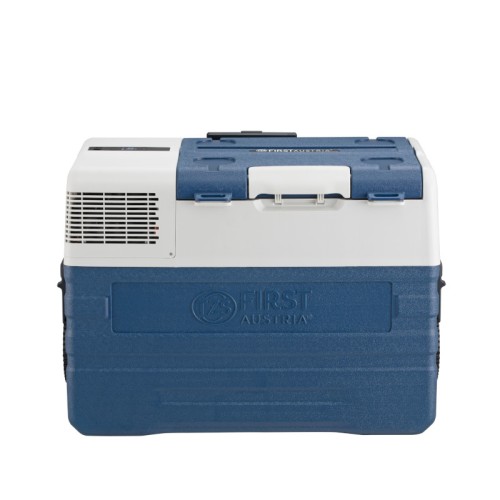 First Austria First Austria FA-5171-1 Τροχήλατο μπλε φορητό ηλεκτρικό ψυγείο θερμαντήρας με συμπιεστή, Bluetooth, USB-Out και οθόνη LED 230V/12V-52L καθαρά