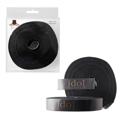 IDOL 1991  Μαύρη Velcro αυτοκόλλητη ταινία (8323973) για οργάνωση καλωδίων 25x1.2mm μήκους 10m