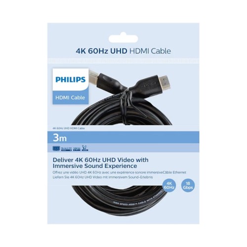 Philips Καλώδιο HDMI με Ethernet 2.0 SWV5531/GRS 4K 60HZ UHD, 18Gbps-3μ