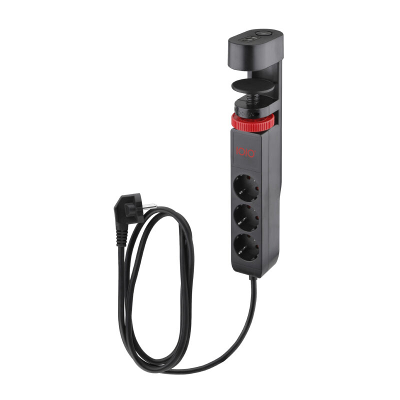 Olympia Πολύπριζο SL 3000 (41211) 3 θέσεων με σφιγκτήρα και διακόπτη μαύρο