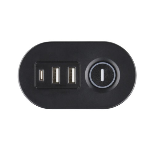 Olympia Πολύπριζο SL 3000 (41211) 3 θέσεων με σφιγκτήρα και διακόπτη μαύρο