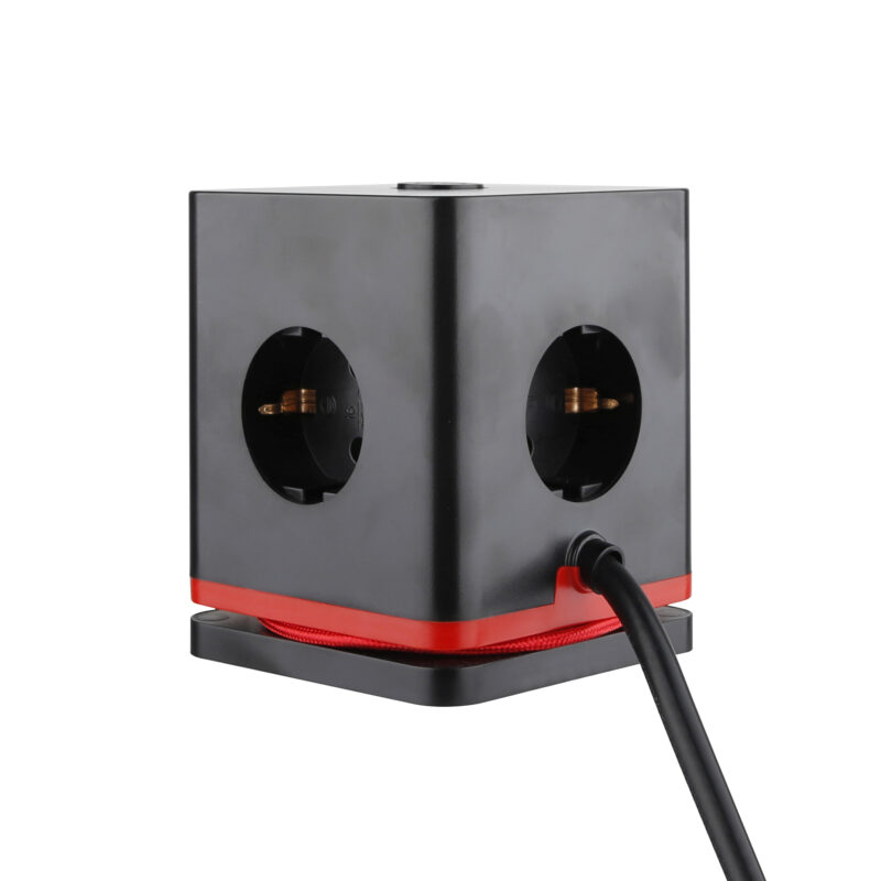 Olympia Πολύπριζο κύβος SW 1000 (41213) 3 θέσεων με διακόπτη μαύρος