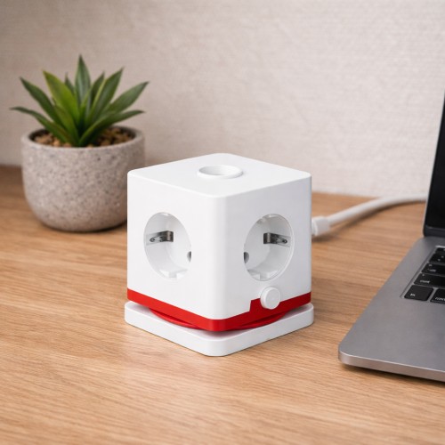 Olympia Πολύπριζο κύβος SW 1000 (41214) 3 θέσεων με διακόπτη άσπρος