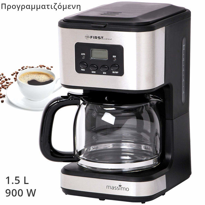 First Austria Καφετιέρα φίλτρου FA-5459-4 προγραμματιζόμενη Inox 1.5 L 900 W