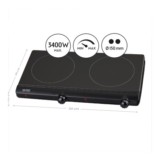 First Austria Διπλή υπέρυθρη γύαλινη κεραμική εστία FA-5096-9  2500W