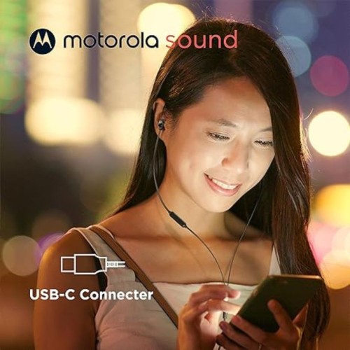 Motorola Ακουστικά In ear ψείρες Earbuds 3C-S Λευκά USB-C handsfree με καλώδιο 1.2μ.