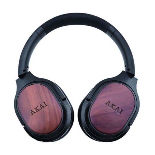 Akai Ακούστικα ασύρματα over ear  BTH-W150ANC Bluetooth αναδιπλούμενα bamboo με ΑNC, NTC, handsfree και Hifi Stereo Sound