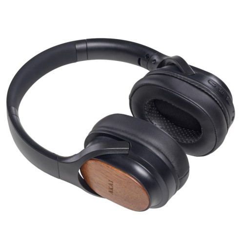 Akai Ακούστικα ασύρματα over ear  BTH-W150ANC Bluetooth αναδιπλούμενα bamboo με ΑNC, NTC, handsfree και Hifi Stereo Sound