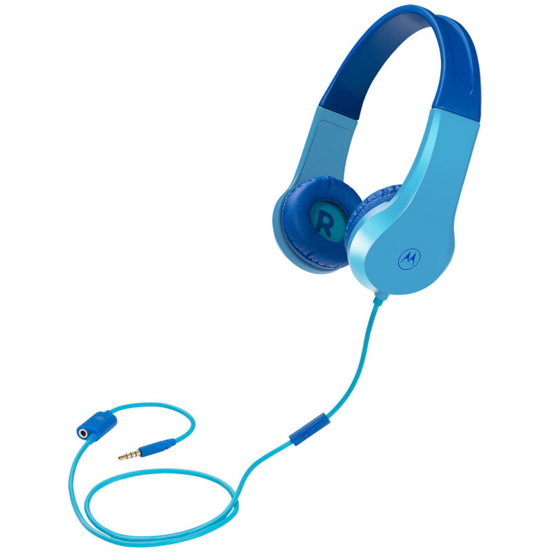 Motorola Ακουστικά παιδικά JR200 Blue Οn ear  Hands Free με splitter