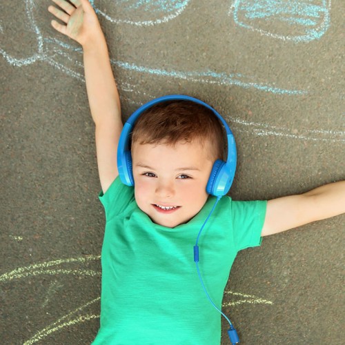 Motorola Ακουστικά παιδικά JR200 Blue Οn ear  Hands Free με splitter