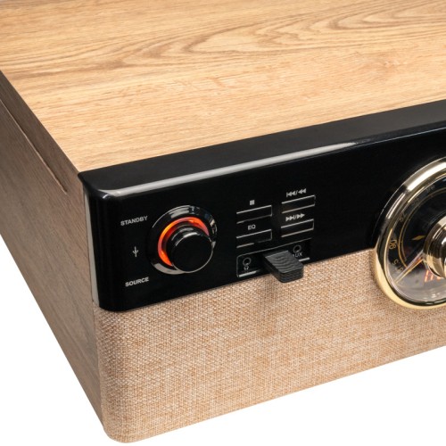 Akai Πικάπ ATT-300CC με υποδοχή για CD και κασέτα, με Bluetooth, USB, FM, AUX, RCA και υποδοχή ακουστικών-2x9W RMS