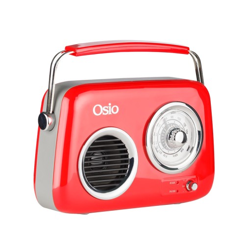 Osio Ραδιόφωνο Φορητό OPR-3040R με Bluetooth Κόκκινο Ρετρό