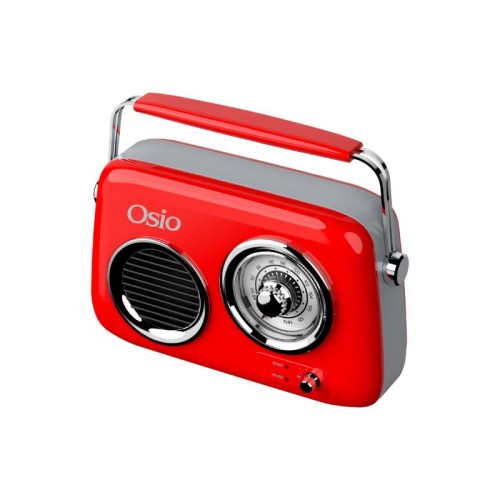 Osio Ραδιόφωνο Φορητό OPR-3040R με Bluetooth Κόκκινο Ρετρό
