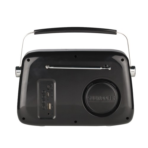 Osio OPR-3040B Μαύρο Ρετρό φορητό αναλογικό ραδιόφωνο με Bluetooth, AUX, USB, FM και subwoofer - 24W