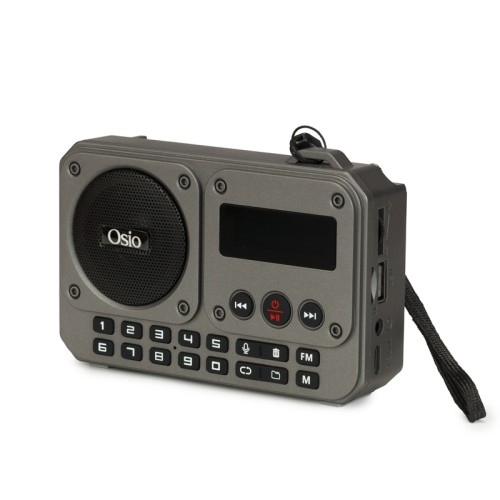 Osio Φορητό ψηφιακό ραδιόφωνο OPR-3020 Γκρί με Bluetooth, AUX, USB, FM, κάρτα TF, REC-5W