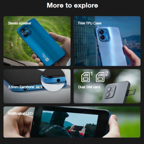 AGM NOTE Ν1 Μπλε Smart κινητό τηλέφωνο 8πύρηνο, Dual SIM και Camera 50MP (8GB/128GB) με Bluetooth, USB, SD, 4G, GPS, 6.52