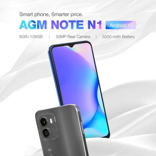 AGM NOTE Ν1 Μπλε Smart κινητό τηλέφωνο 8πύρηνο, Dual SIM και Camera 50MP (8GB/128GB) με Bluetooth, USB, SD, 4G, GPS, 6.52