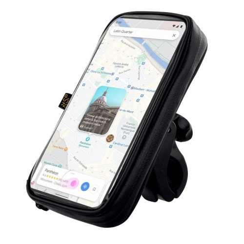 NSP  Βάση στήριξης κινητών N26 (8367373) Universal μηχανής/ποδηλάτου 360° με αδιάβροχη προστατευτική θήκη, 10 x 2.3 x 19.3cm