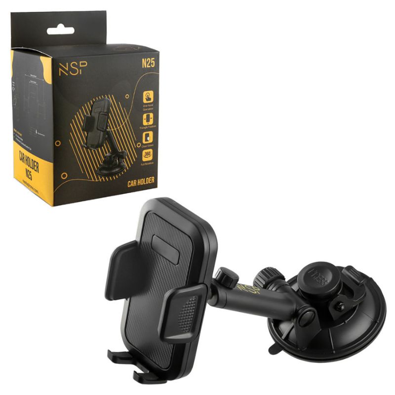NSP  Βάση στήριξης κινητών N25 (8347979) Universal αυτοκινήτου με μεγάλη βεντούζα 90mm, 4.7