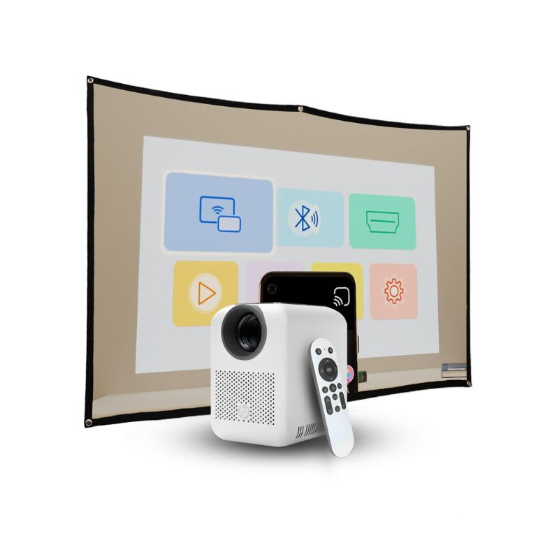HP Projector HD, CC180W 2-IN-1 Λευκός με οθόνη προβολής 84''