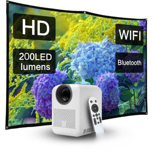 HP Projector HD, CC180W 2-IN-1 Λευκός με οθόνη προβολής 84''