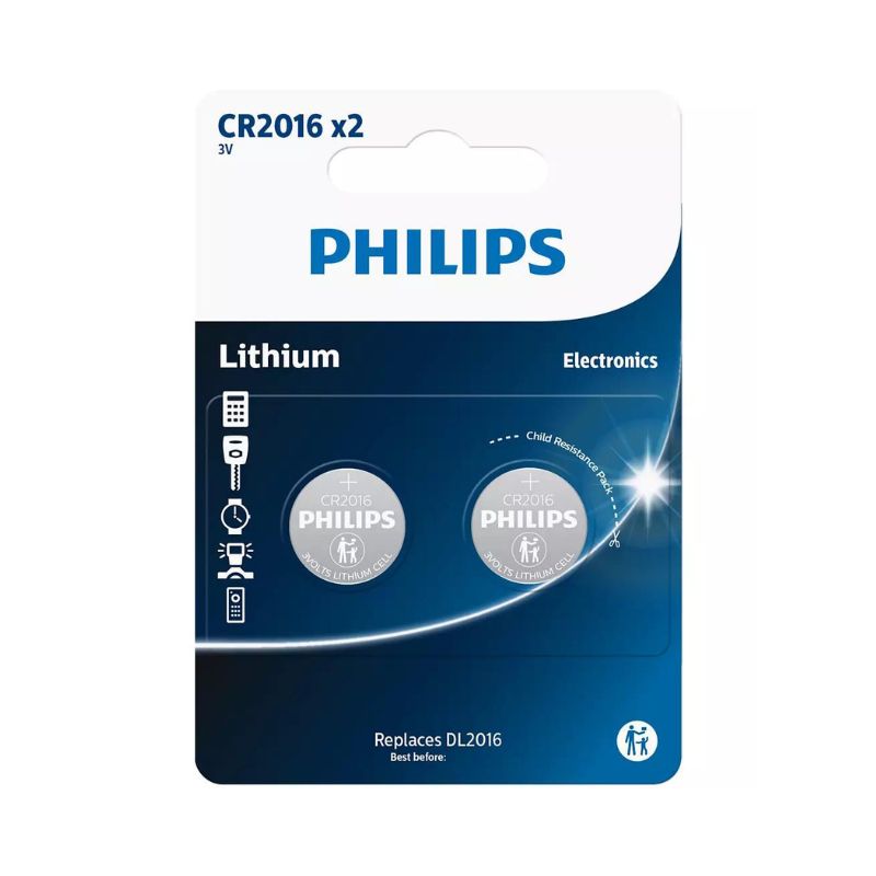 Philips Μπαταρία λιθίου CR2016P2/01GRS Blister 2τεμ. 3V