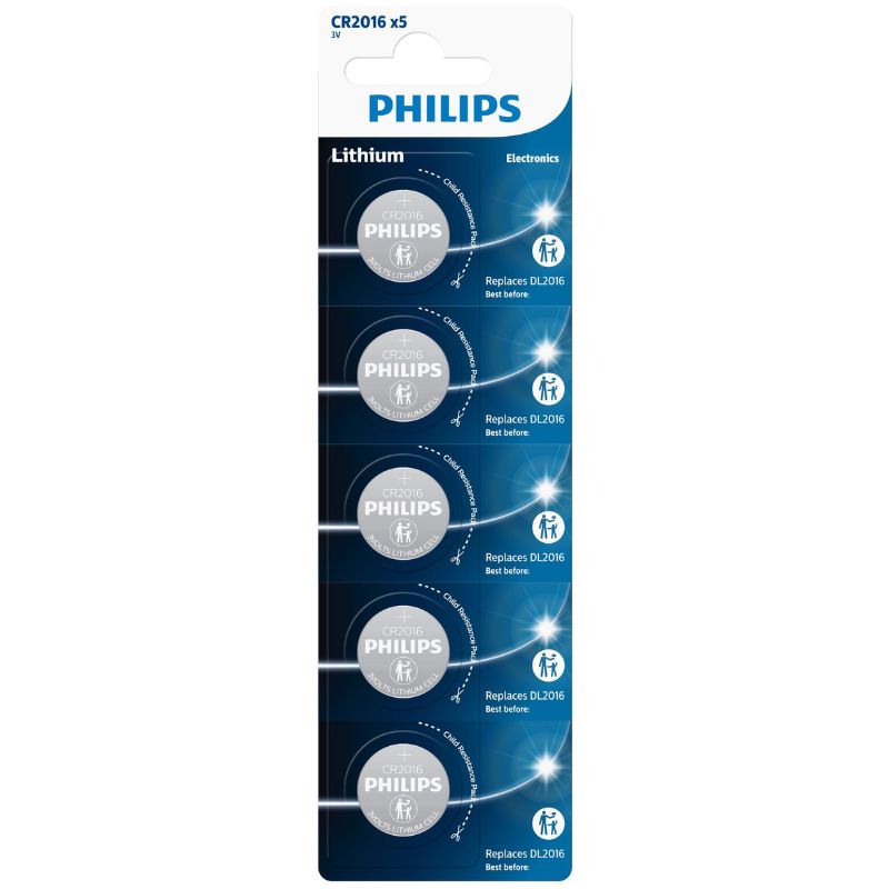 Philips Μπαταρία λιθίου CR2016P5/01GRS Βlister 5τεμ 75mAh 3 V