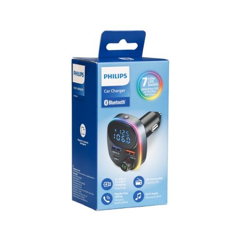 Philips Philips DLP5531NB/GRS FM Transmitter αυτοκινήτου με Type-C και USB