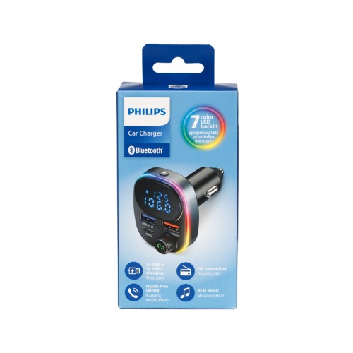 Philips Philips DLP5531NB/GRS FM Transmitter αυτοκινήτου με Type-C και USB