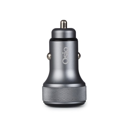 Osio Ταχυφορτιστής αυτοκινήτου OTU-6038 Ανθρακί  με USB-A και Type-C-38W