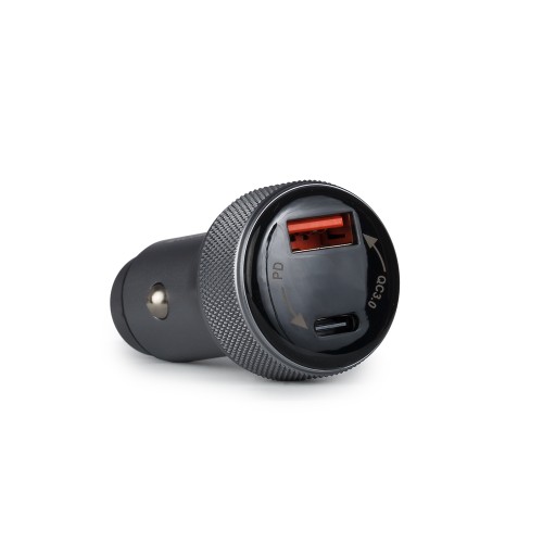Osio Ταχυφορτιστής αυτοκινήτου OTU-6038 Ανθρακί  με USB-A και Type-C-38W