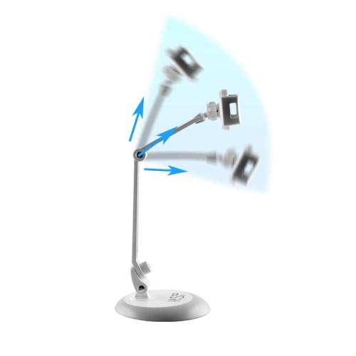 NSP  Βάση στήριξης γραφείου UNIVERSAL κινητών/ IPAD/Tablet κράμα αλουμινίου λευκό 4.0