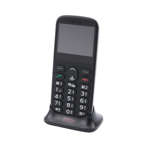 Olympia Κινητό τηλέφωνο SUN (2222) Μαύρο Bluetooth με μεγάλα κουμπιά, USB-C, Dual SIM, Camera, FM, microSD, handsfree, φακό, κουμπί SOS, οθόνη 2.3
