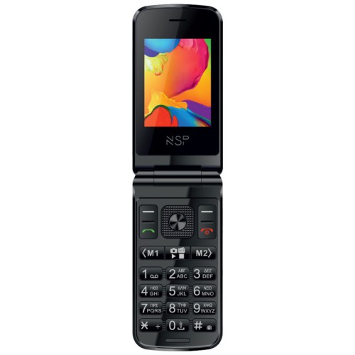 NSP  Κινητό τηλέφωνο 2650DS (8340888) Μαύρο Flip 4G με πλήκτρα, Dual SIM, Camera, Bluetooth, USB, micro-SD, FM, 2.4