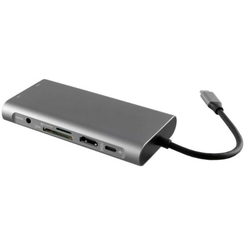 NSP  Hub 10 σε 1 N17 USB-C  (8340277) Type-C σε VGA με Audio, RJ45, PD, SDXC/SD 3.0, 3 USB 3.0, HDMI 4K