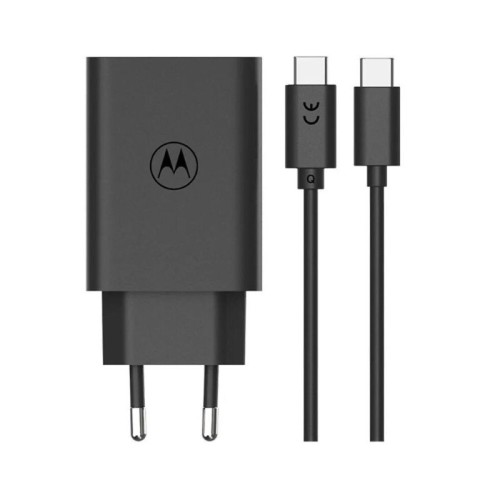 Motorola Ταχυφορτιστής SJMC502 Μαύρος με 2xUSB Τype-C και Τype-A με USB-PD και καλώδιο 1μ. Type-C σε Type-C-50W