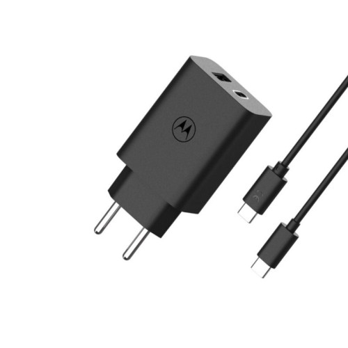Motorola Ταχυφορτιστής SJMC502 Μαύρος με 2xUSB Τype-C και Τype-A με USB-PD και καλώδιο 1μ. Type-C σε Type-C-50W