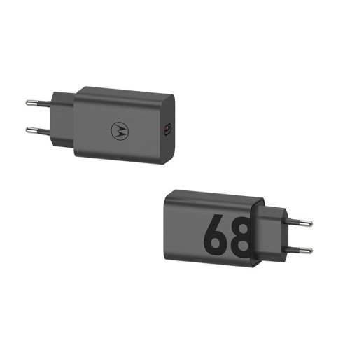 Motorola Ταχυφορτιστής SJMC682 Μαύρος Type-C με GanFast τεχνολογία φόρτισης και καλώδιο 1μ. Type-C σε Type-C-68W