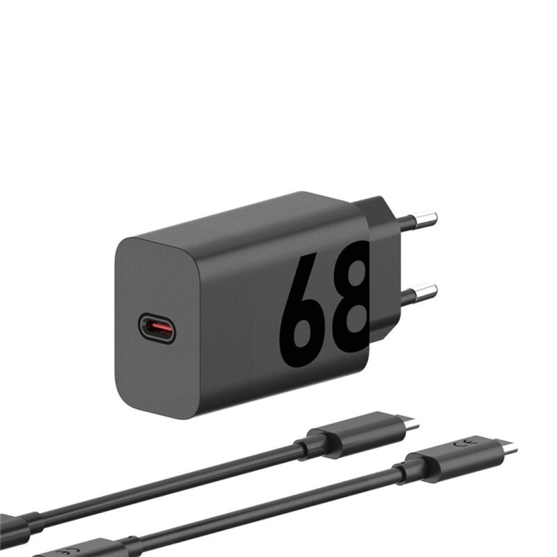 Motorola Ταχυφορτιστής SJMC682 Μαύρος Type-C με GanFast τεχνολογία φόρτισης και καλώδιο 1μ. Type-C σε Type-C-68W