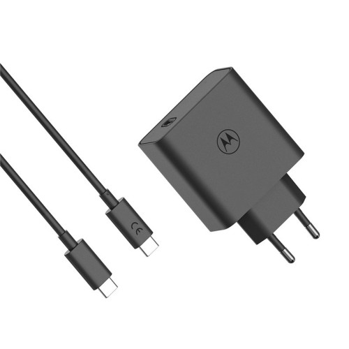 Motorola Ταχυφορτιστής SJMC1252 Μαύρος Type-C με GanFast τεχνολογία φόρτισης και καλώδιο 1μ. Type-C σε Type-C-125W