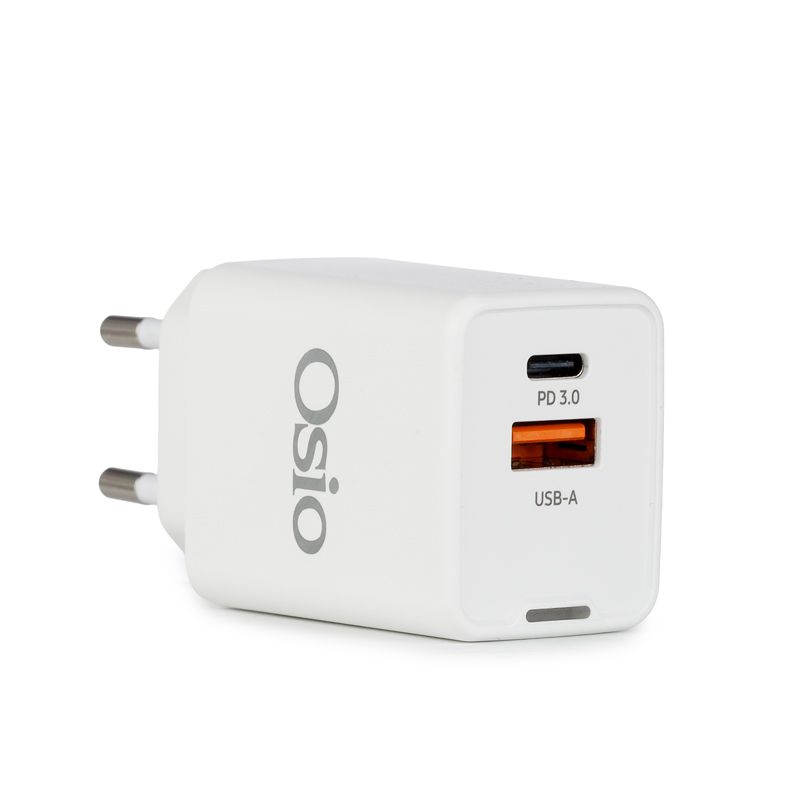 Osio Ταχυφορτιστής ρεύματος OTU-5945W Λευκός  με USB-A και TYPE-C-45W