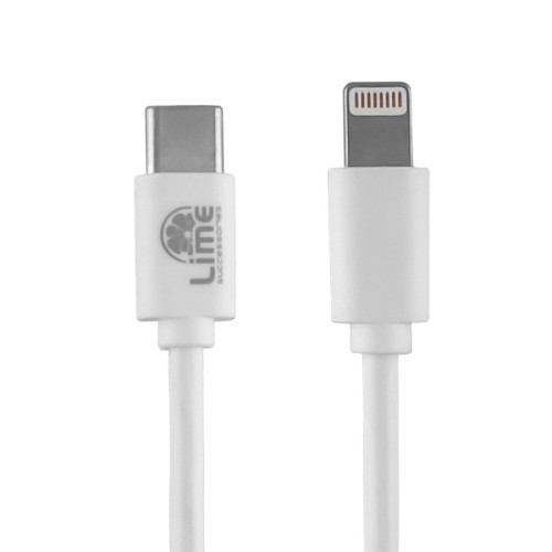 Lime Kαλώδιο USB Type-C LCL03 Λευκό σε Lightning Long 4.0A, 1m για φόρτιση και δεδομένα-30W