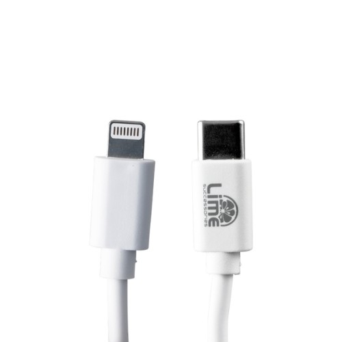 Lime Kαλώδιο USB Type-C LCL02 Λευκό σε Lightning 4.0A, 2m για φόρτιση και δεδομένα-24W