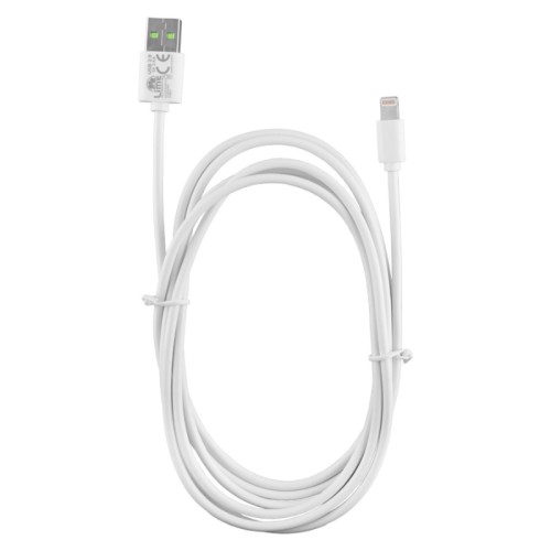 Lime Kαλώδιο USB-A LUL02 Λευκό σε Lightning Long 2.4A, 2m για φόρτιση και δεδομένα-12W