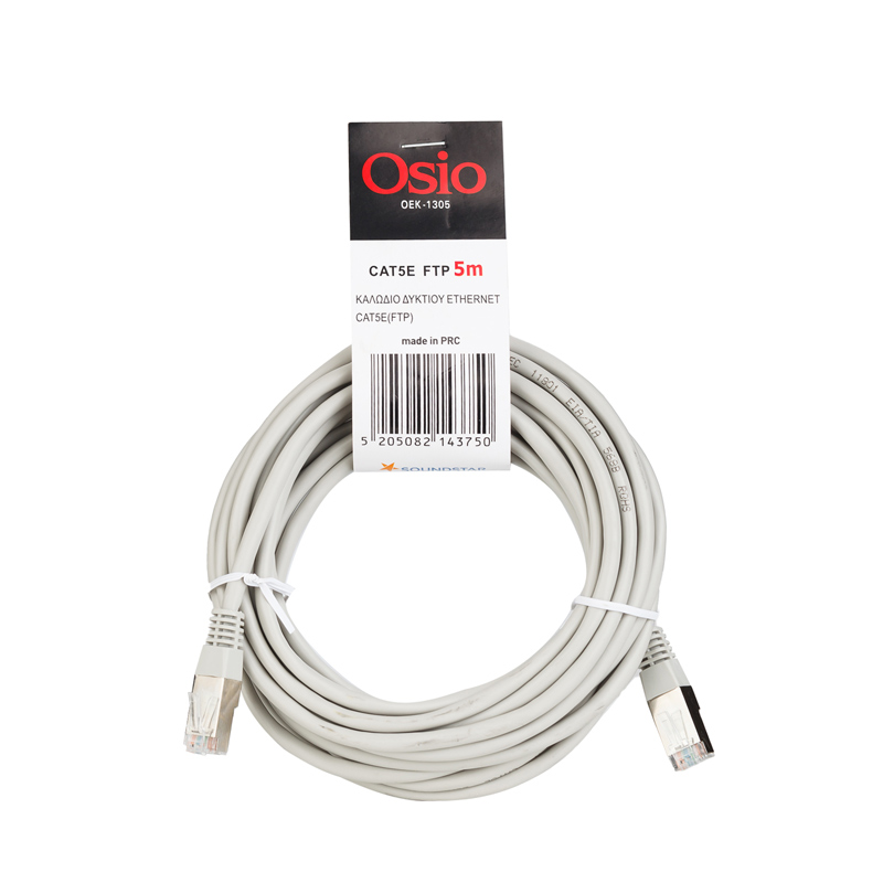 Osio Kαλώδιο δικτύου OEK-1305 Εthernet Cat5e (FTP) RJ45 σε RJ45 5m